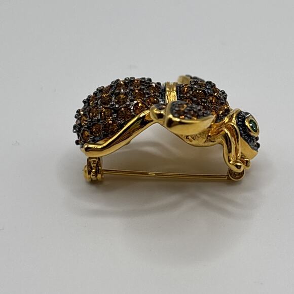 Joan Rivers Bee Pin Brooch Honeycomb Yellow Pave Crystal Gold Tone HTF RARE - Picture 5 of 9